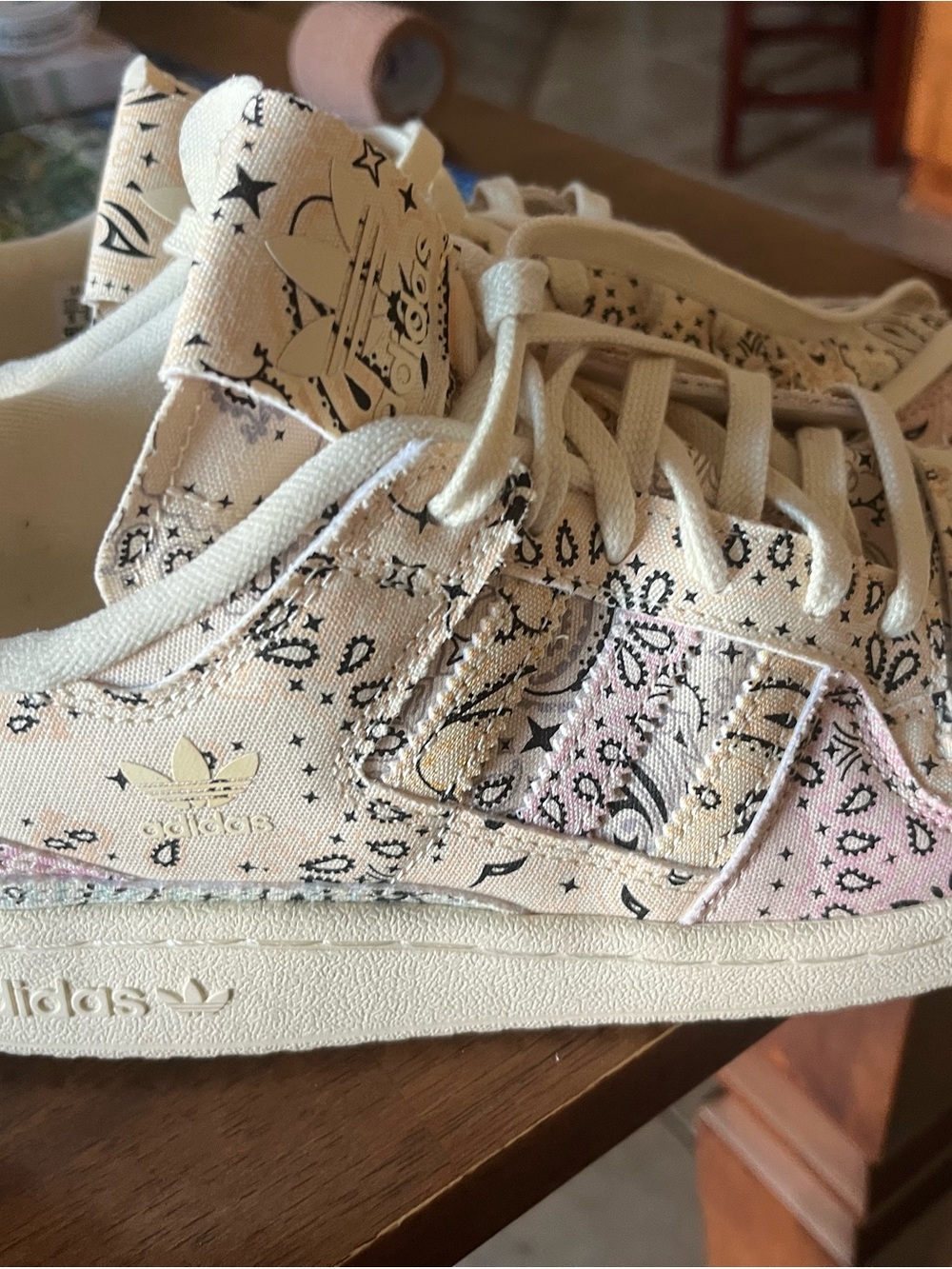 adidas Women's Pastel Bandana Low-Top Sneakers - Pink, Cream, Black